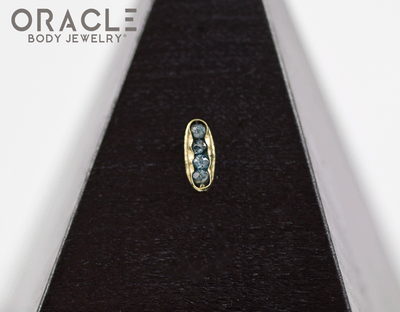 14k Channel Set Blue Diamond Threadless Gold End