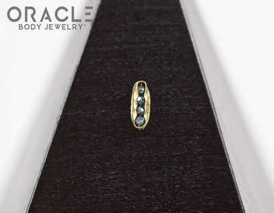 14k Channel Set Blue Diamond Threadless Gold End