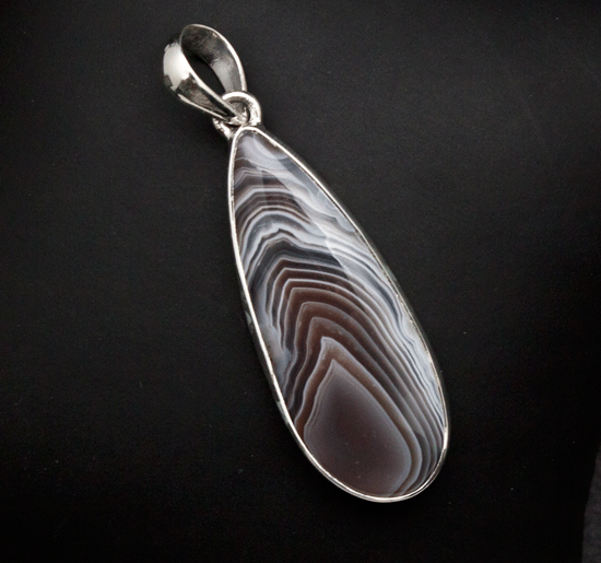 Sterling Silver Botswana Agate Pendant