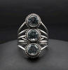 Sterling Silver Blue Topaz Ornate Ring Size 5.5