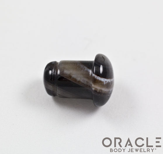 Black Tibetan Agate Single Flare Plugs