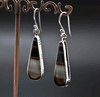 Sterling Silver Black Tibetan Agate Earrings