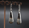 Sterling Silver Black Tibetan Agate Earrings