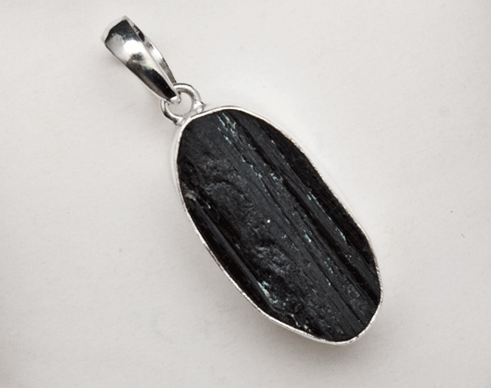 Sterling Silver Black Tourmaline Pendant