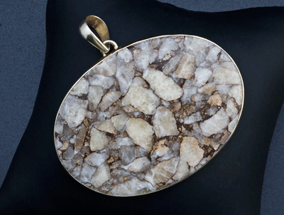 Sterling Silver Copper Calcite Pendant