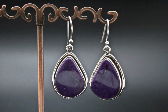 Sterling Silver Charoite Earrings