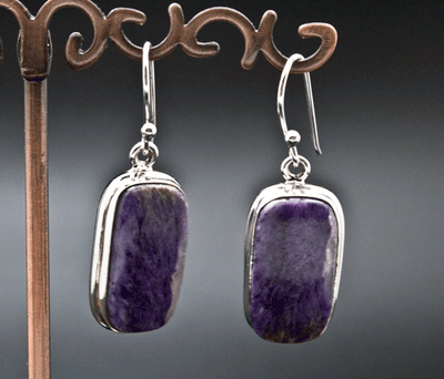 Sterling Silver Charoite Earrings