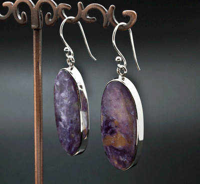Sterling Silver Charoite Earrings