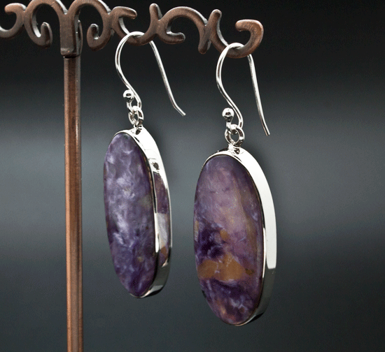 Sterling Silver Charoite Earrings