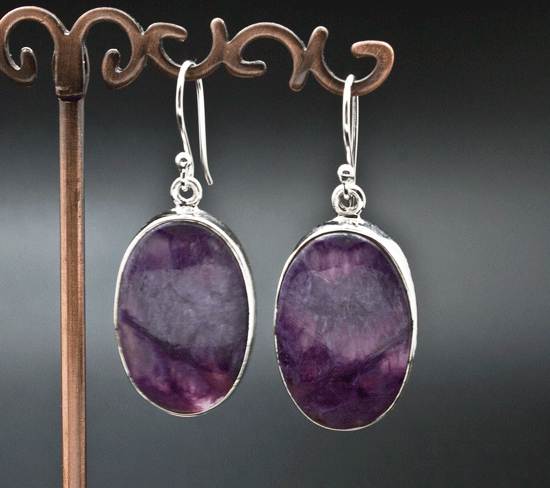 Sterling Silver Charoite Earrings