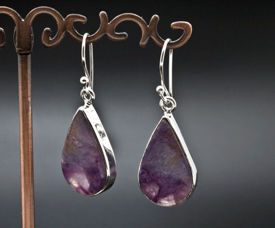 Sterling Silver Charoite Earrings