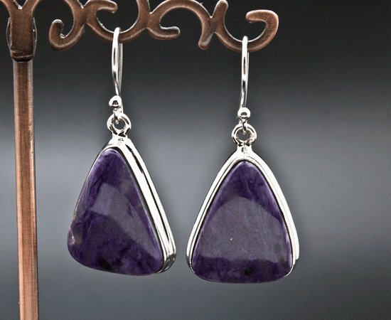 Sterling Silver Charoite Earrings