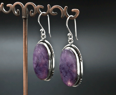 Sterling Silver Charoite Earrings