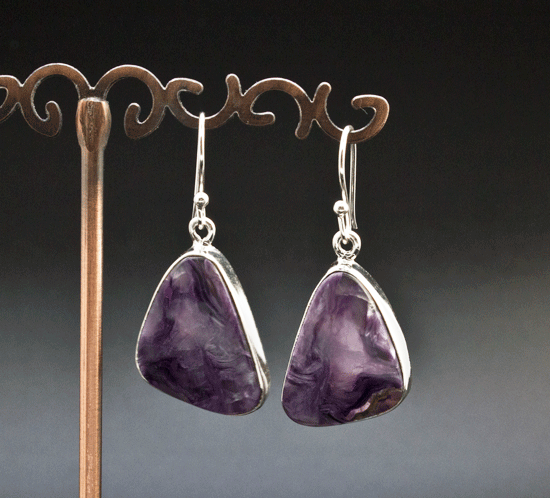 Sterling Silver Charoite Earrings