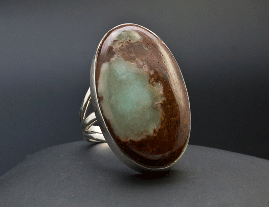 Sterling Silver Chrysoprase Ring Size 8