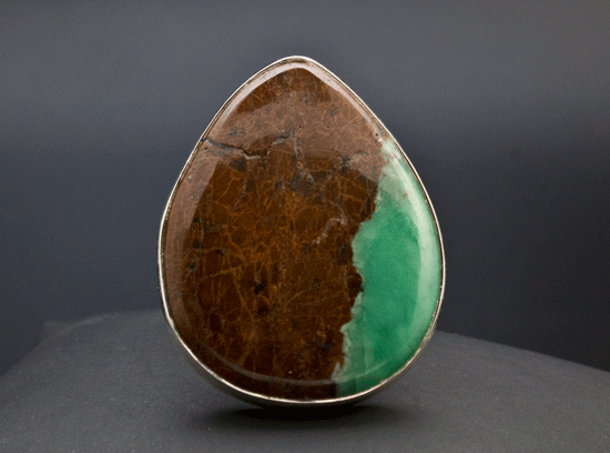 Sterling Silver Chrysoprase Ring Size 8