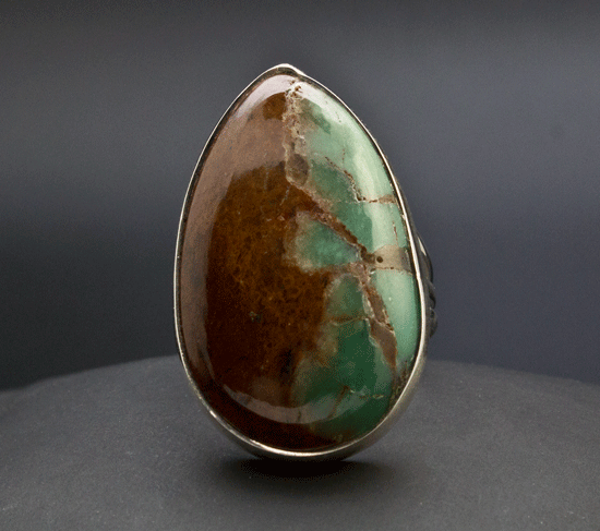 Sterling Silver Chrysoprase Ring Size 9
