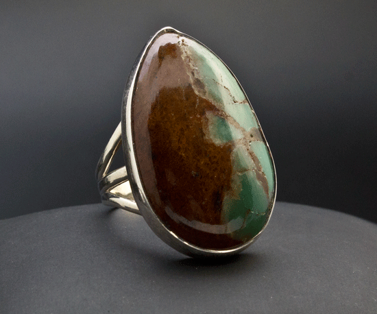 Sterling Silver Chrysoprase Ring Size 9