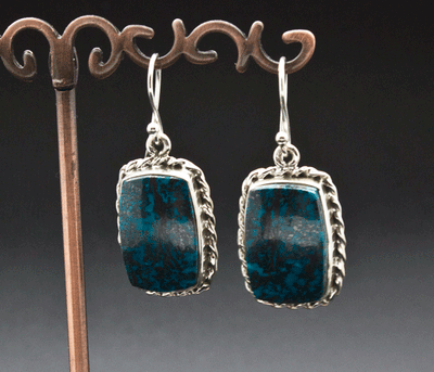 Sterling Silver Chrysocolla Earrings