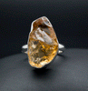 Sterling Silver Raw Citrine Ring Size 7