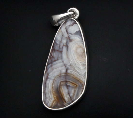 Sterling Silver Crazy Lace Agate Pendant