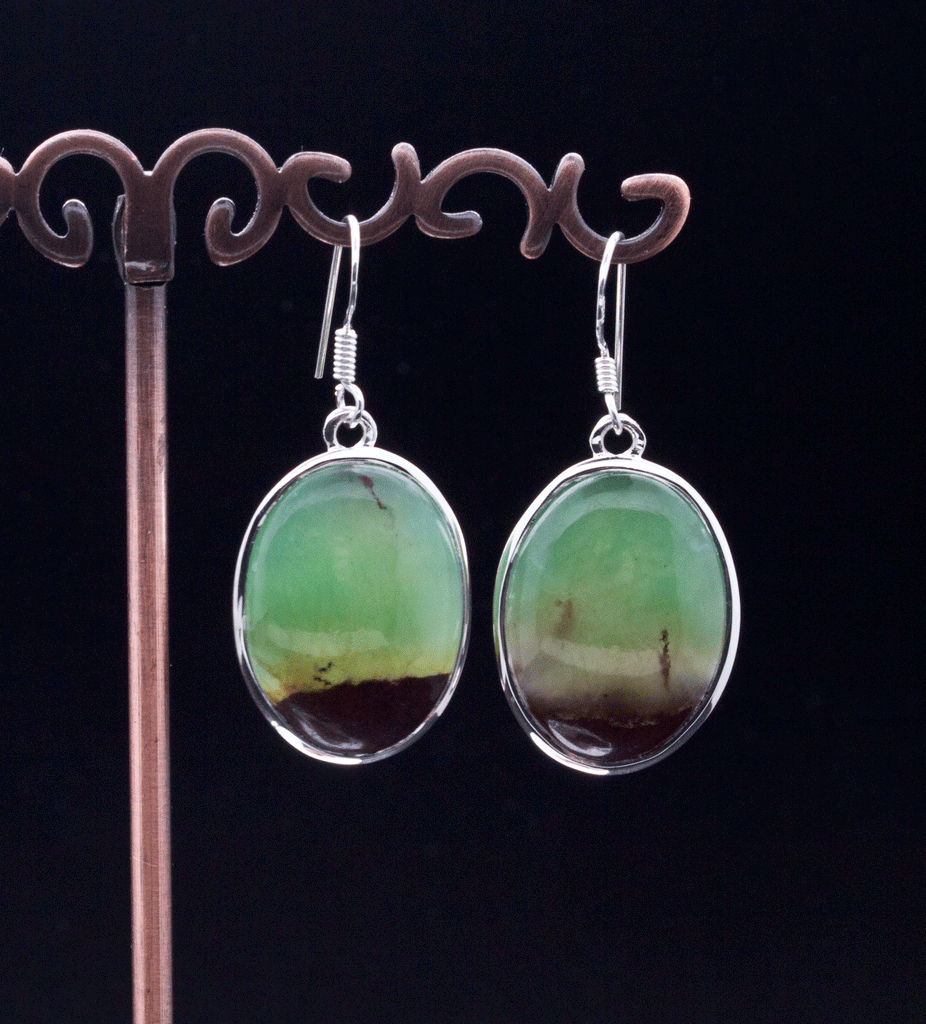 Sterling Silver Chrysoprase Earrings