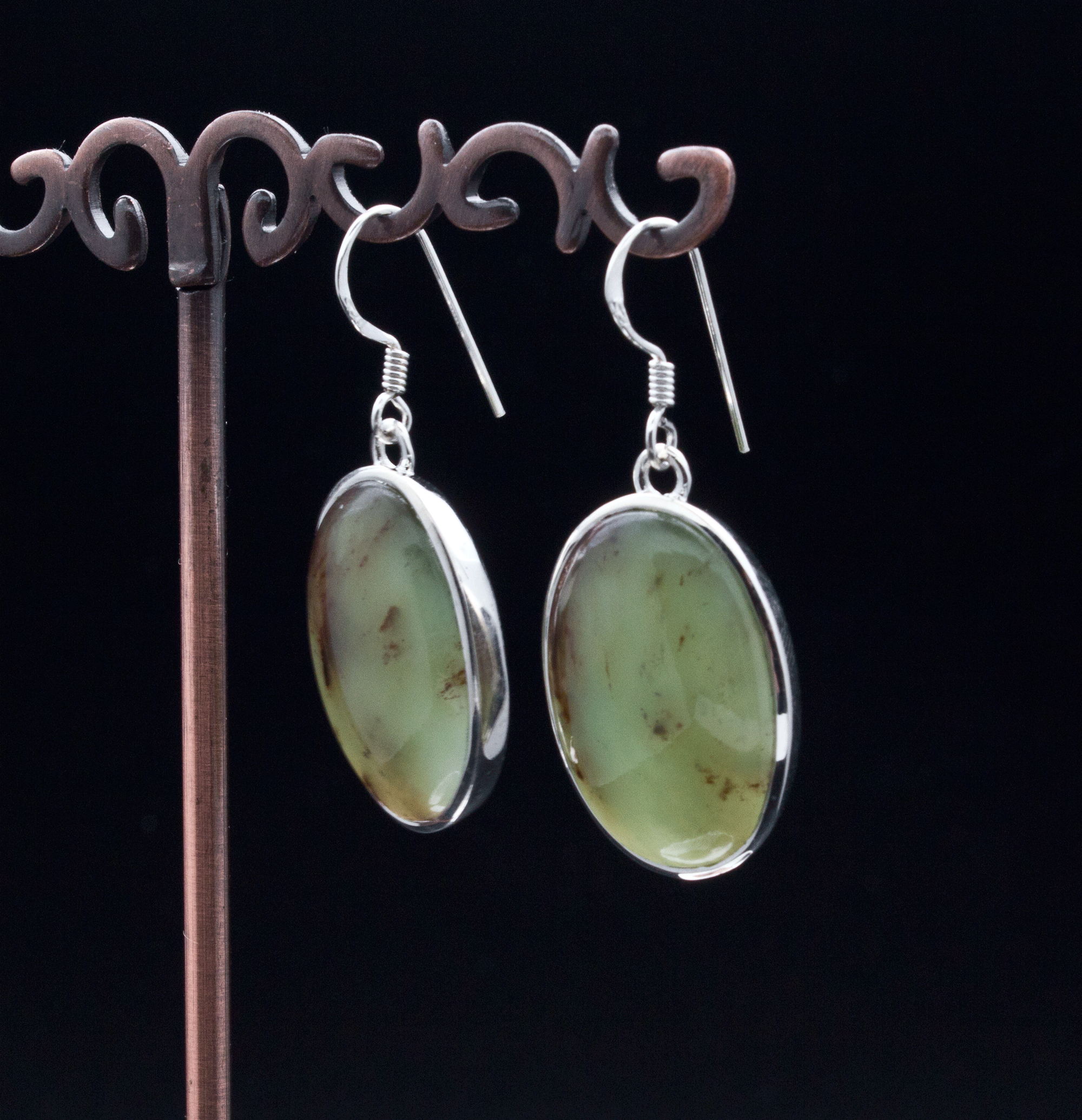 Sterling Silver Chrysoprase Earrings