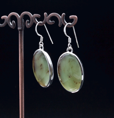 Sterling Silver Chrysoprase Earrings