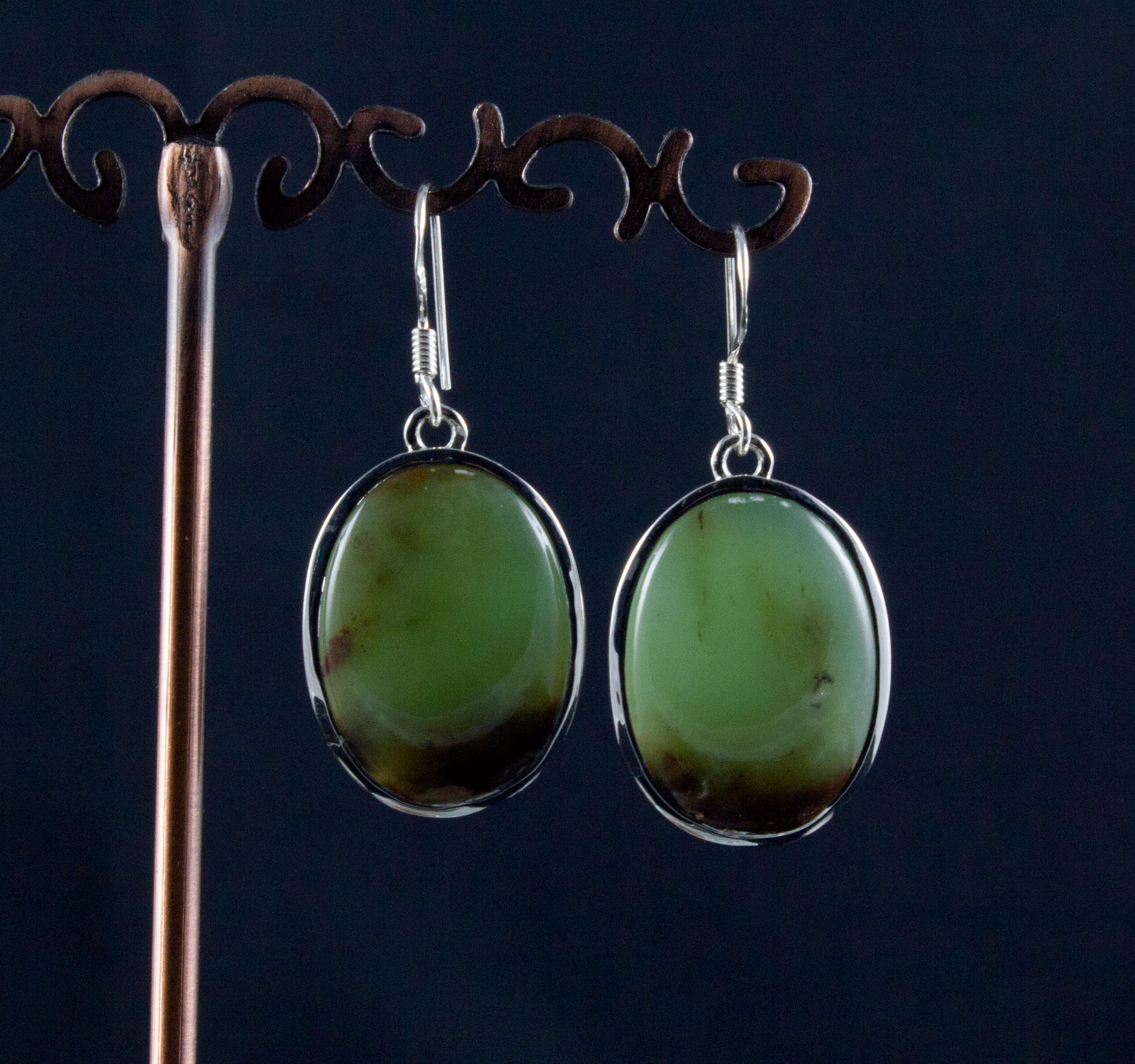Sterling Silver Chrysoprase Earrings