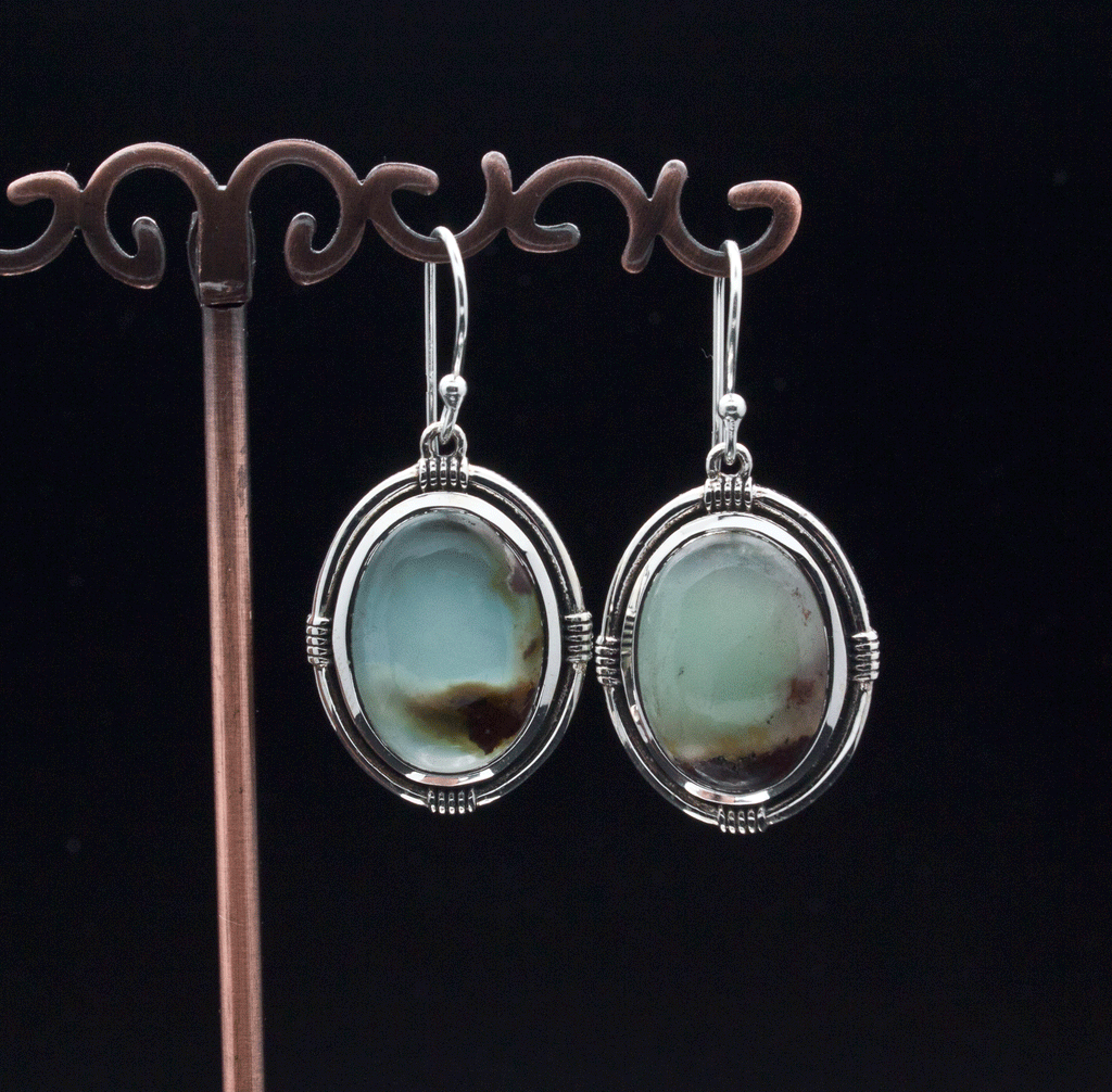 Sterling Silver Chrysoprase Earrings