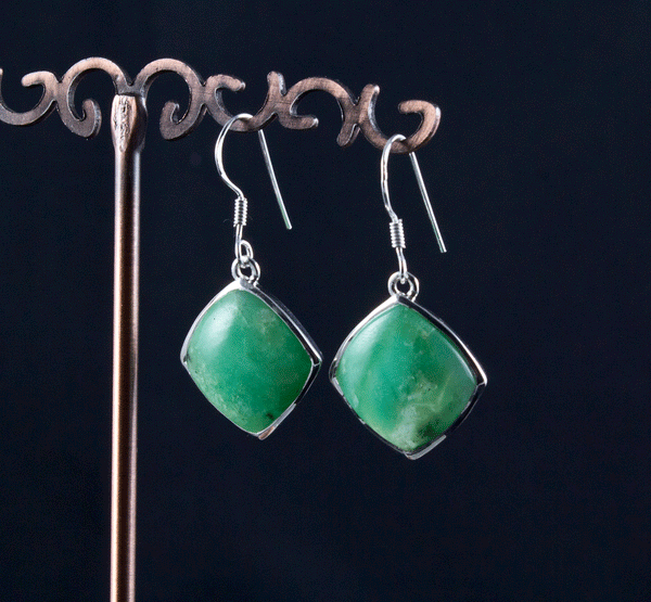 Sterling Silver Chrysoprase Earrings