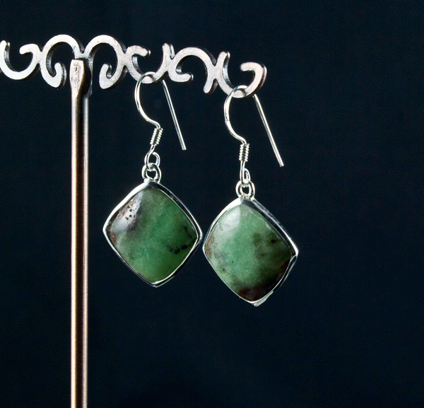 Sterling Silver Chrysoprase Earrings