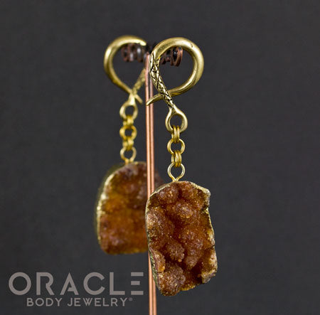 Crossover With Gold Plated Druzy Agate