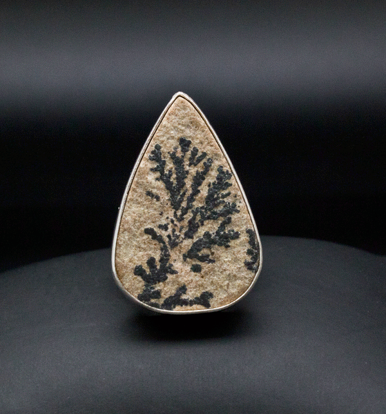 Sterling Silver Dendritic Jasper Ring Size 5