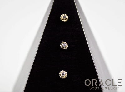 14k Small Diamond Threadless Gold End