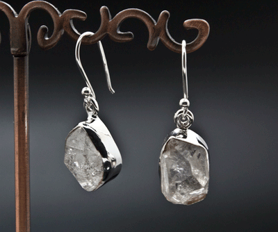Sterling Silver Herkimer Diamond Earrings