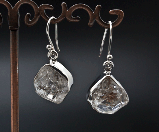 Sterling Silver Herkimer Diamond Earrings