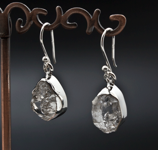 Sterling Silver Herkimer Diamond Earrings