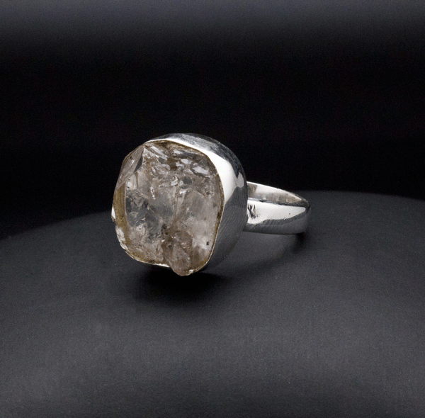 Sterling Silver Herkimer Diamond Ring Size 5.5