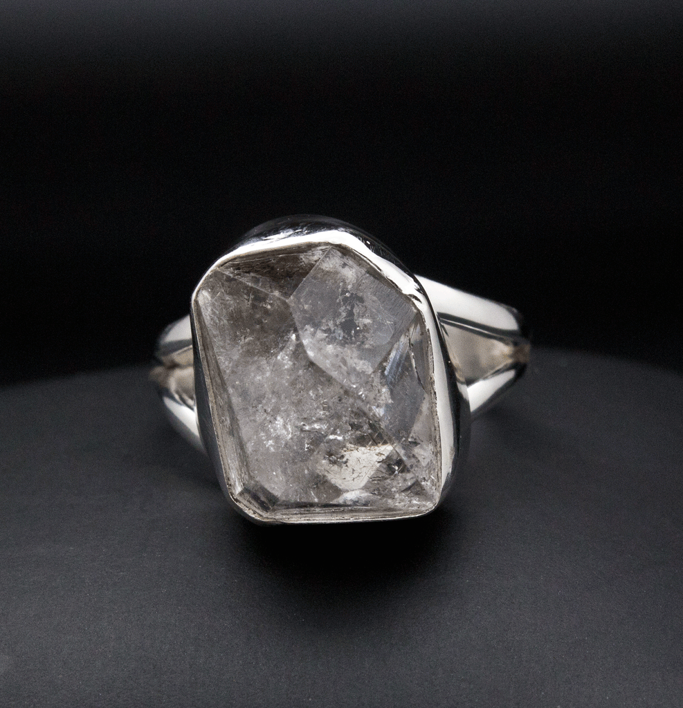 Sterling Silver Herkimer Diamond Ring Size 8