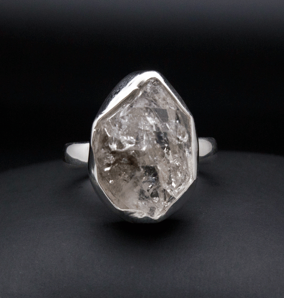 Sterling Silver Herkimer Diamond Ring Size 8