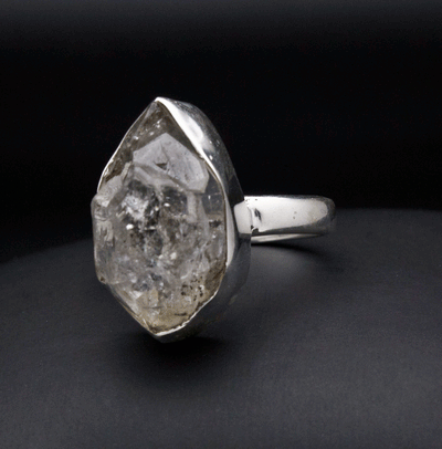 Sterling Silver Herkimer Diamond Ring Size 9.5