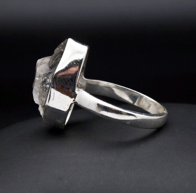 Sterling Silver Herkimer Diamond Ring Size 9.5