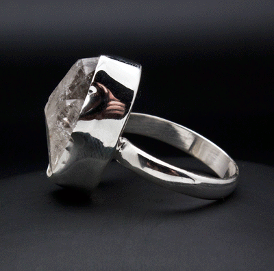 Sterling Silver Herkimer Diamond Ring Size 10