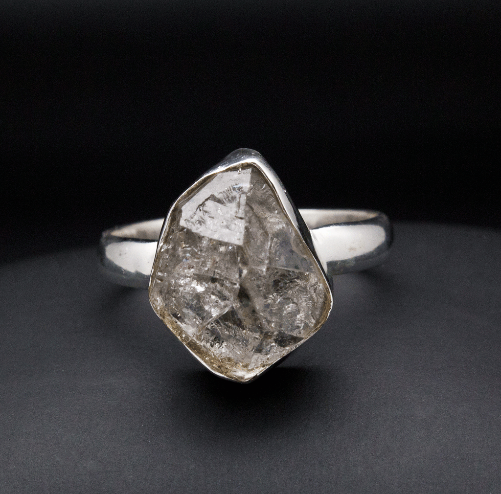 Sterling Silver Herkimer Diamond Ring Size 10