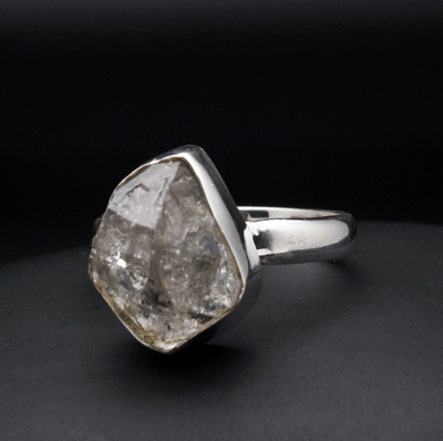 Sterling Silver Herkimer Diamond Ring Size 10