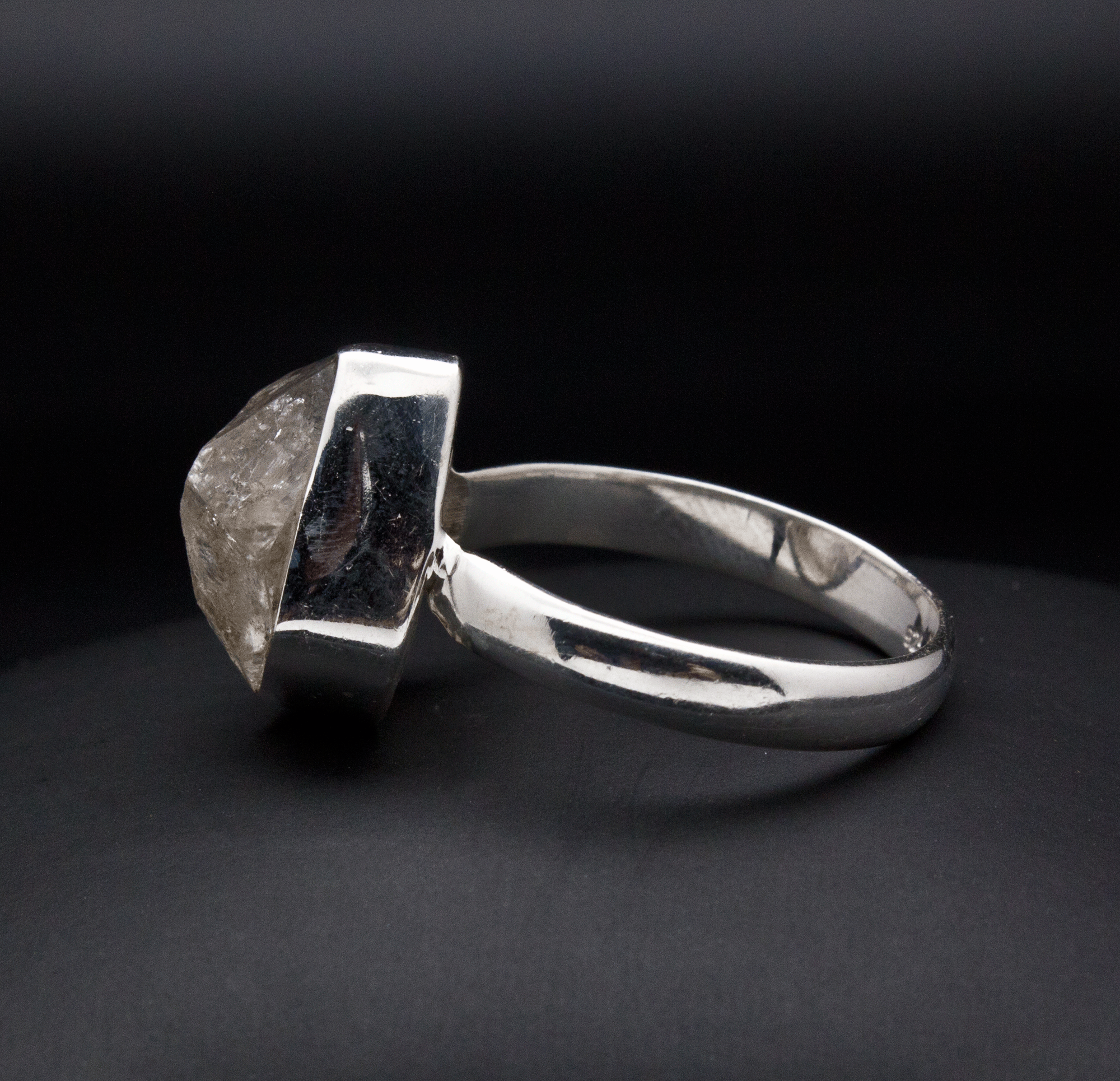 Sterling Silver Herkimer Diamond Ring Size 10