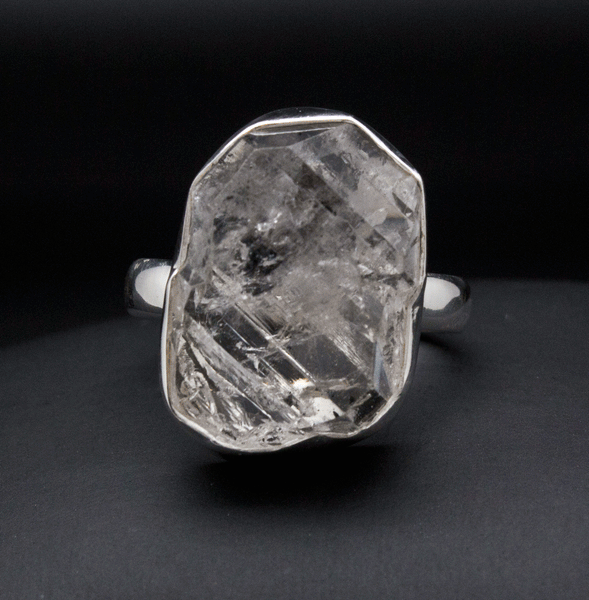 Sterling Silver Herkimer Diamond Ring Size 9