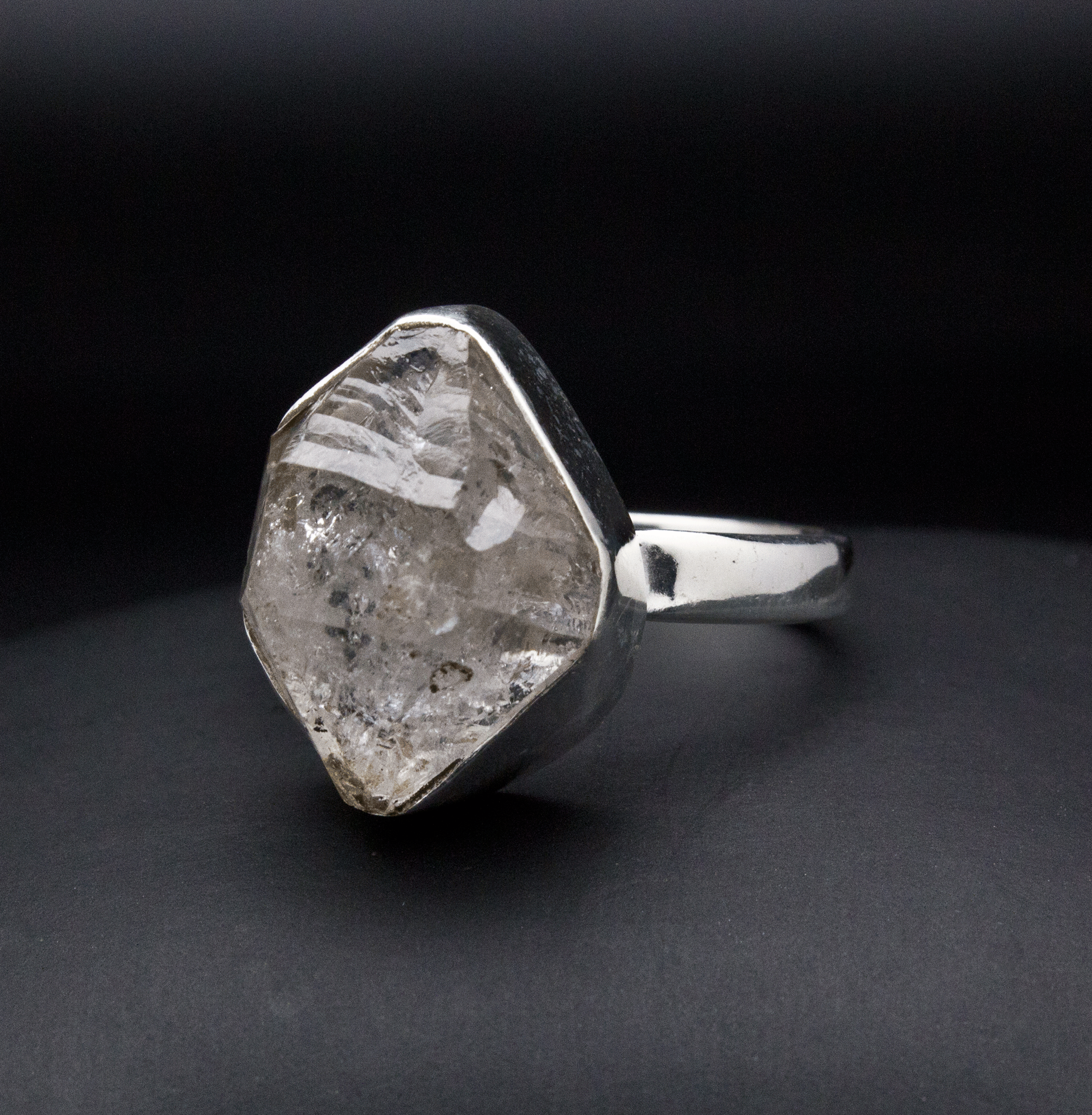 Sterling Silver Herkimer Diamond Ring Size 9.5