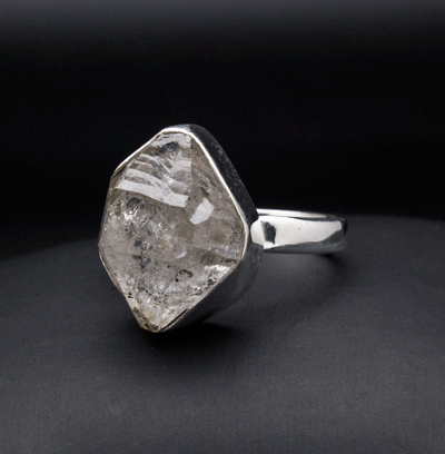 Sterling Silver Herkimer Diamond Ring Size 9.5